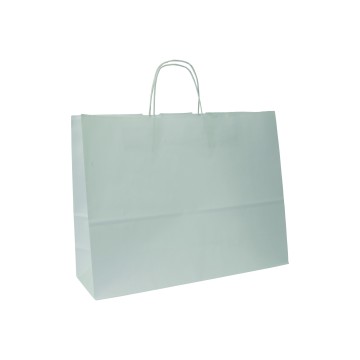 White Matt Kraft Paper Carrier Bags - 40 x 31 + 12cm