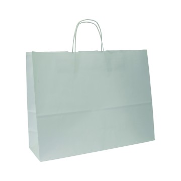 White Matt Kraft Paper Carrier Bags - 44 x 35 + 16cm