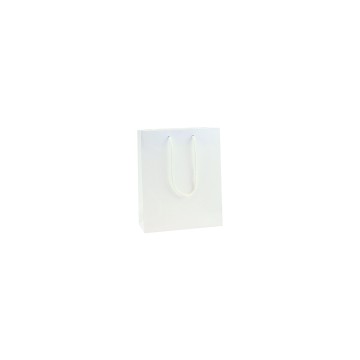 White Luxury Recyclable Paper Carrier Bags - 18 x 22 + 6.5cm