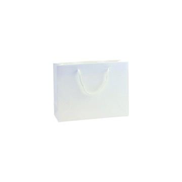 White Luxury Recyclable Paper Carrier Bags - 24 x 18 + 8cm