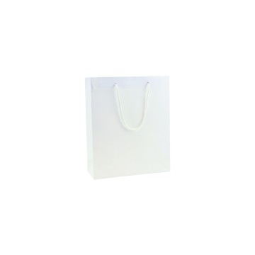 White Luxury Recyclable Paper Carrier Bags - 25 x 30 + 9cm