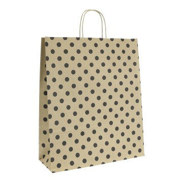 Brown Polka Dot Matt Paper Carrier Bags