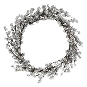 Silver Berry Wreath - 35cm
