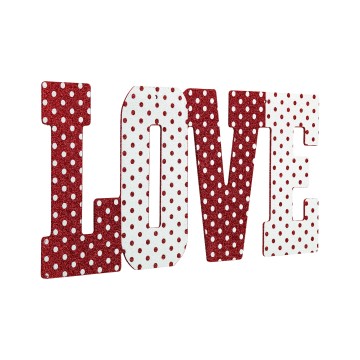 Valentine's Day Hanging Polka Dot Sign - 25 x 56cm