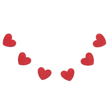 Valentine's Day Glitter Hearts Garland - 152cm