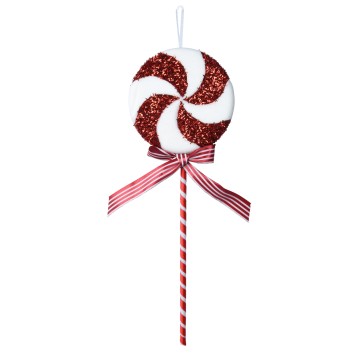 Hanging Lolly - Red & White - 3 x 15 x 42cm