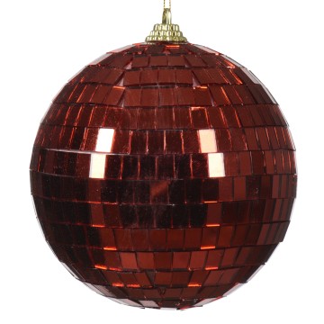 Hanging Shiny Disco Bauble - Red - 10cm