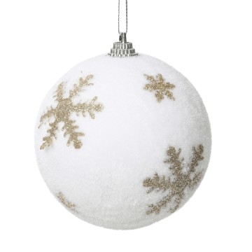 Hanging Foam Snowflake Bauble - White - 8cm