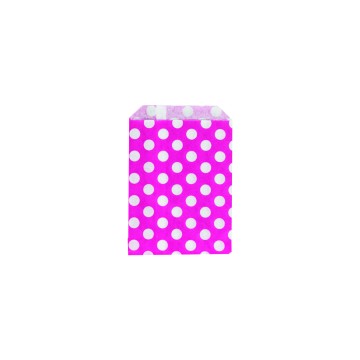 Pink Polka Dot Paper Bags - 13 x 18cm