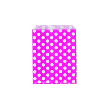 Pink Polka Dot Paper Bags - 18 x 23cm