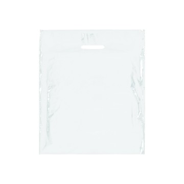 White Economy Gloss Plastic Carrier Bags - 39 x 45 + 8cm