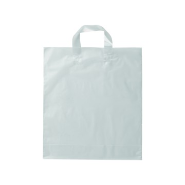 Frosted Flexi-Loop Plastic Carrier Bags - 35 x 40 + 10cm