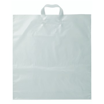 Frosted Flexi-Loop Plastic Carrier Bags - 50 x 50 + 10cm