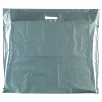 Silver Classic Gloss Plastic Carrier Bags - 70 x 60 + 15cm