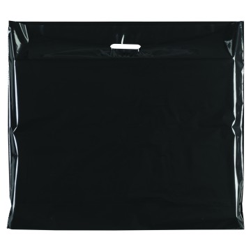Black Classic Gloss Plastic Carrier Bags - 70 x 60 + 15cm