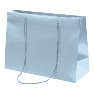 Silver Laminated Gloss Paper Carrier Bags - 36 x 26 + 14cm