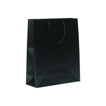 Black Laminated Matt Paper Carrier Bags - 25 x 30 + 9cm