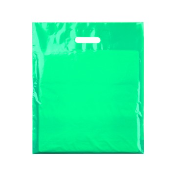 Turquoise Classic Gloss Plastic Carrier Bags - 39 x 45 + 10cm