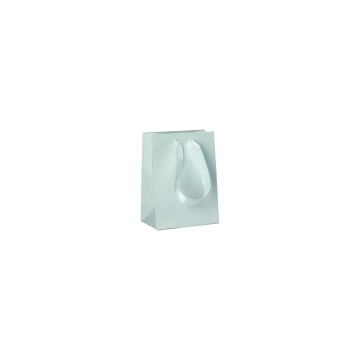 White Ribbon Handle Paper Carrier Bags - 11 x 15 + 7cm
