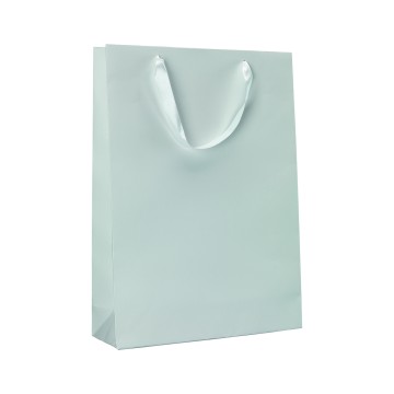 White Ribbon Handle Paper Carrier Bags - 32 x 44 + 10cm