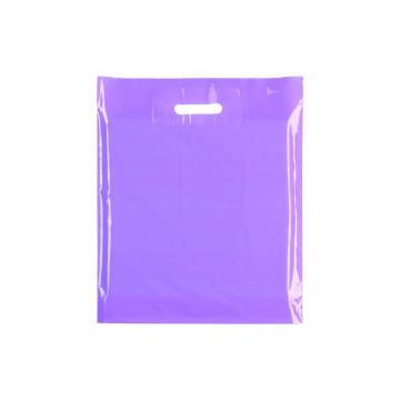 Lilac Classic Gloss Plastic Carrier Bags - 39 x 45 + 10cm