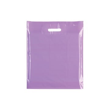 Lilac Classic Gloss Plastic Carrier Bags - 39 x 45 + 10cm