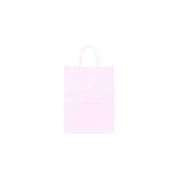 Pale Pink Twisted Handle Matt Paper Carrier Bags - 18 x 23 + 8cm