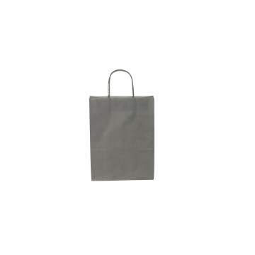 Grey Twisted Handle Matt Paper Carrier Bags - 18 x 23 + 8cm