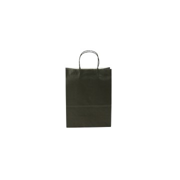 Black Twisted Handle Matt Paper Carrier Bags - 18 x 23 + 8cm