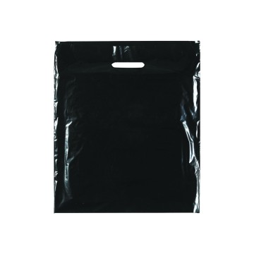 Black Economy Gloss Plastic Carrier Bags - 39 x 45 + 8cm