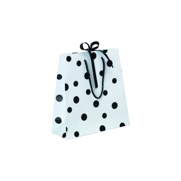 Black & White Luxury Polka Dot Paper Carrier Bags - 18 x 22 + 8cm