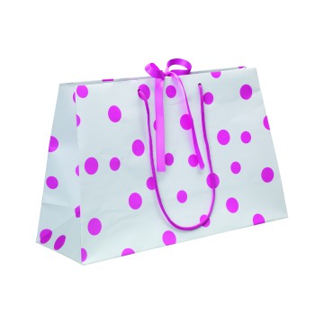 Pink & White Luxury Polka Dot Paper Carrier Bags - 36 x 26 + 14cm