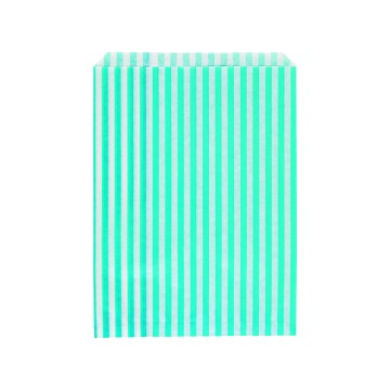 Aqua Stripe Paper Bags - 24 x 36cm
