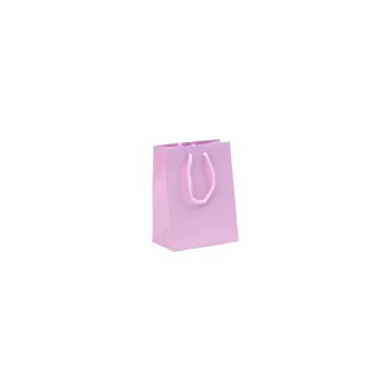 Pale Pink Laminated Matt Paper Carrier Bags - 13 x 15 + 7cm
