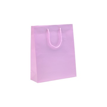 Pale Pink Laminated Matt Paper Carrier Bags - 25 x 30 + 10cm