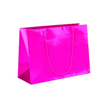 Fuchsia Pink Laminated Gloss Paper Carrier Bags - 36 x 26 + 14cm