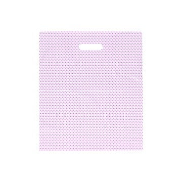 Fuchsia Pink Polka Dot Plastic Carrier Bags - 39 x 45 + 10cm