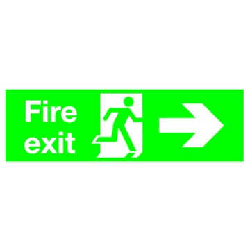 Self Adhesive Fire Exit Sign - Right Arrow