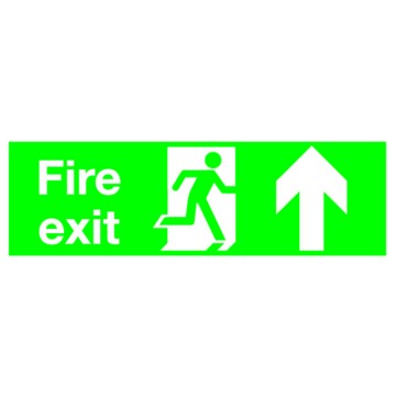 Self Adhesive Fire Exit Sign - Up Arrow