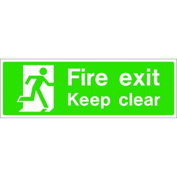 Self Adhesive Fire Exit Sign - Keep Clear
