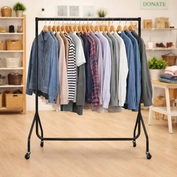Black Heavy Duty Clothes Rail - L 4ft x H 5ft