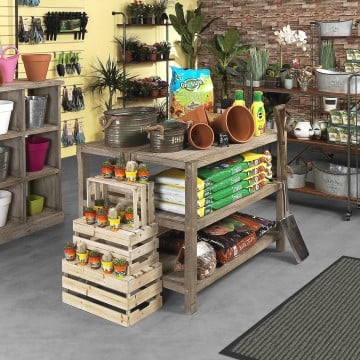 Heritage Rustic Wooden Open Shelf Unit