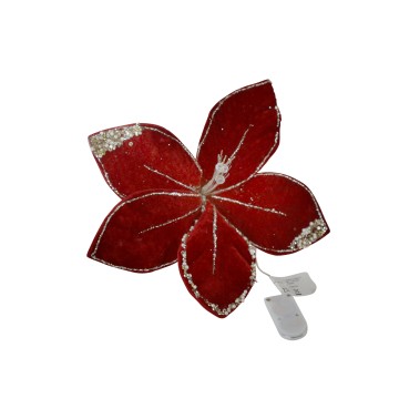 Red Velvet LED Clip On Flower - 20cm