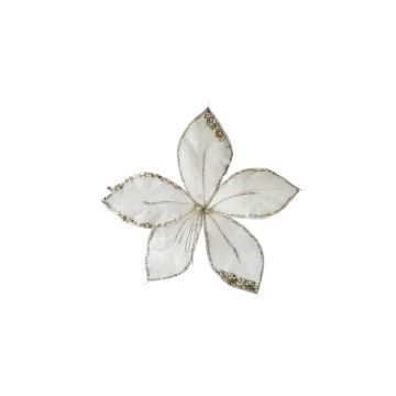 White Clip On Fibre Optic Flower - 20cm
