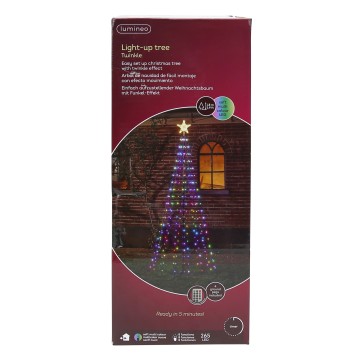 Micro LED Cone Tree - White & Multi Coloured - 180 x 180cm