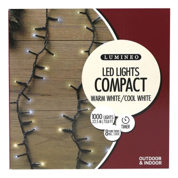 LED Compact Twinkle Lights - Mixed White - 2250cm