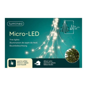 Micro LED Bunch Lights - Silver & White - 210cm