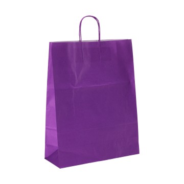 Purple Ribbed Paper Carrier Bags