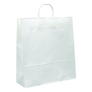 White Ribbed Paper Carrier Bags - 44 x 48 + 16cm