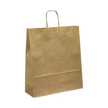 Brown Ribbed Paper Carrier Bags